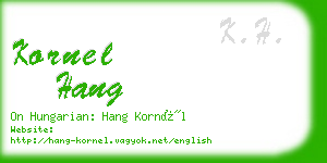 kornel hang business card